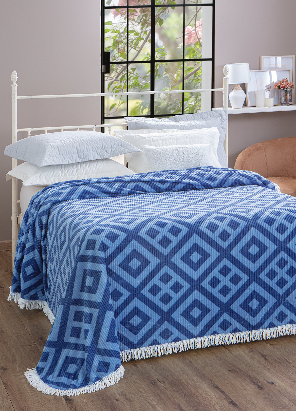 Colcha COLCHA CHENILLE GABRIELA AZUL – Jolitex Ternille
